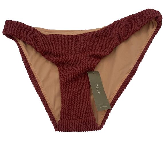 New J. Crew Scrunchie Hipster Bikini Swim Bathing Suit Bottom Womens Size Medium - Picture 1 of 7